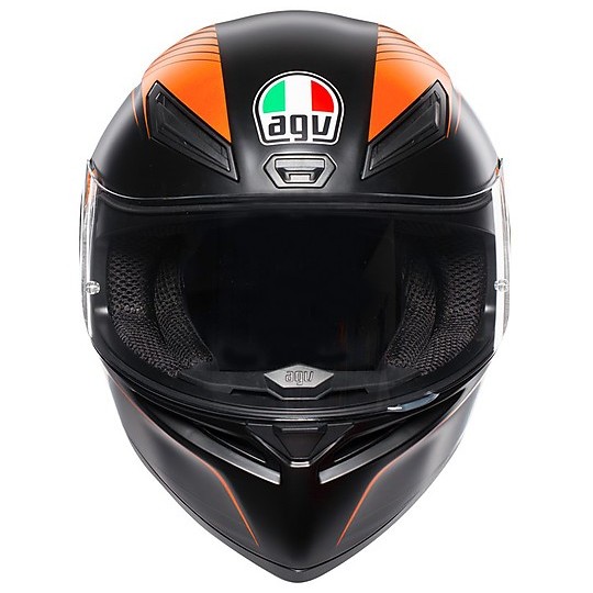 AGV K-1 Multi WARMUP Motorcycle Helmet Black Orange