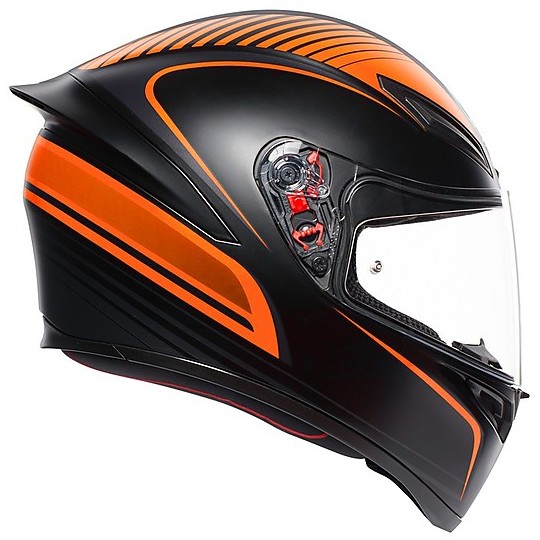 AGV K-1 Multi WARMUP Motorcycle Helmet Black Orange