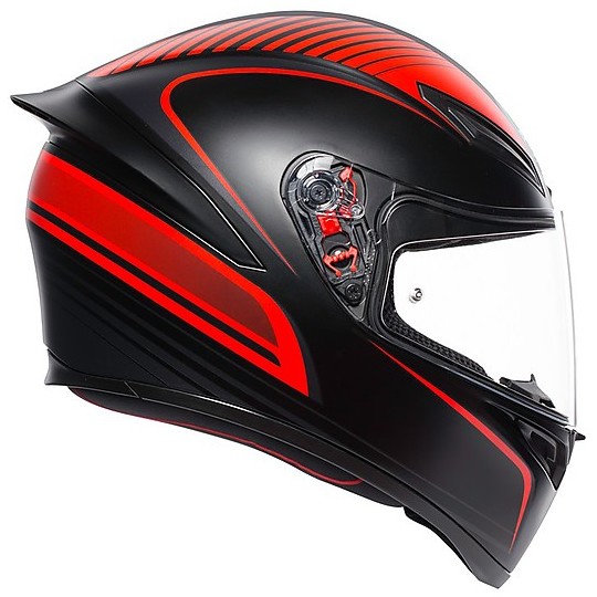 AGV K-1 Multi WARMUP Motorcycle Helmet Black Red