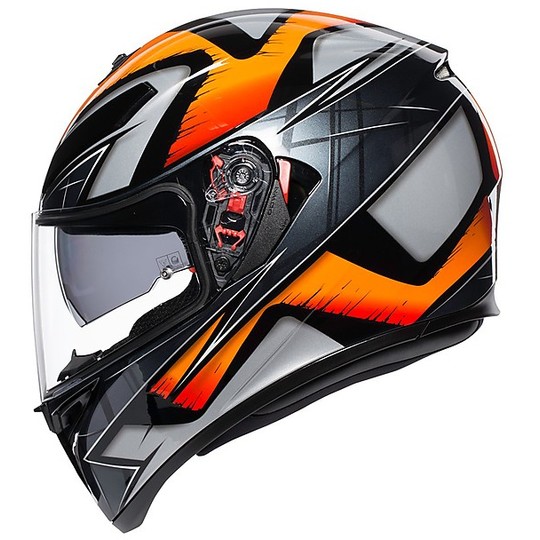 AGV K-3 SV Multi LIQUEFY Motorcycle Helmet Black Orange