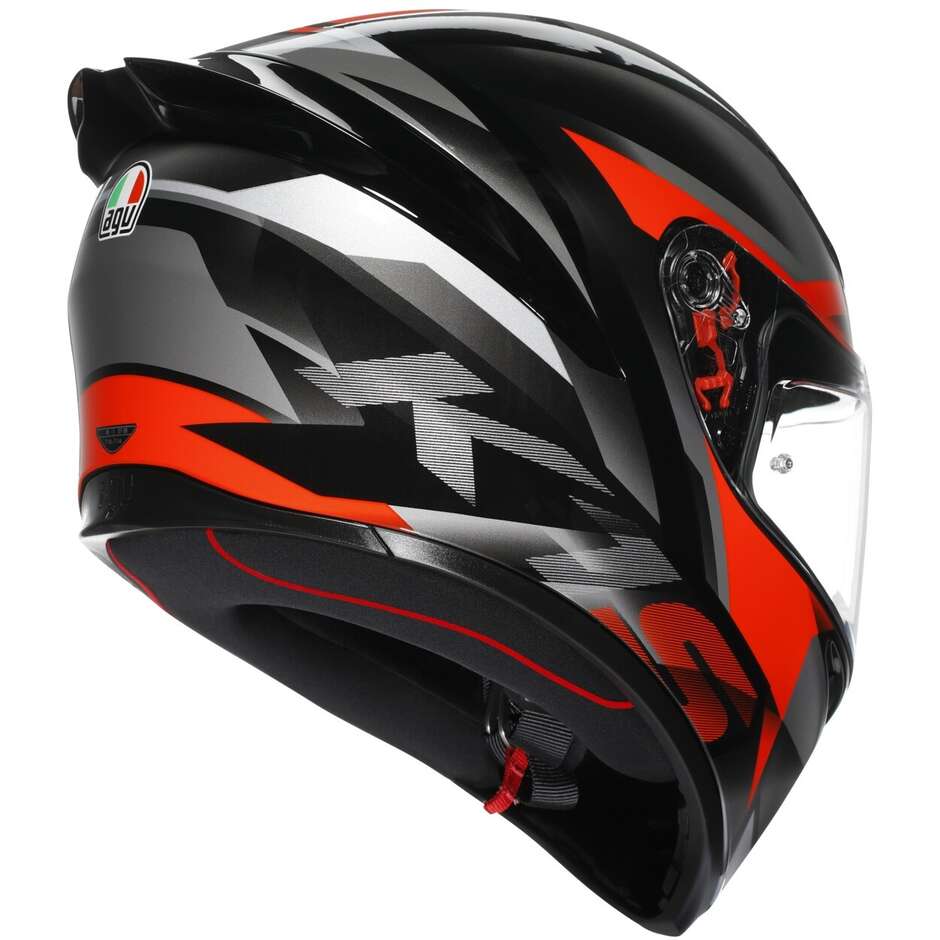 Agv K1 S FASTLAP Full Face Motorcycle Helmet Black Grey Red