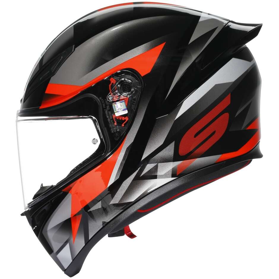 Agv K1 S FASTLAP Full Face Motorcycle Helmet Black Grey Red