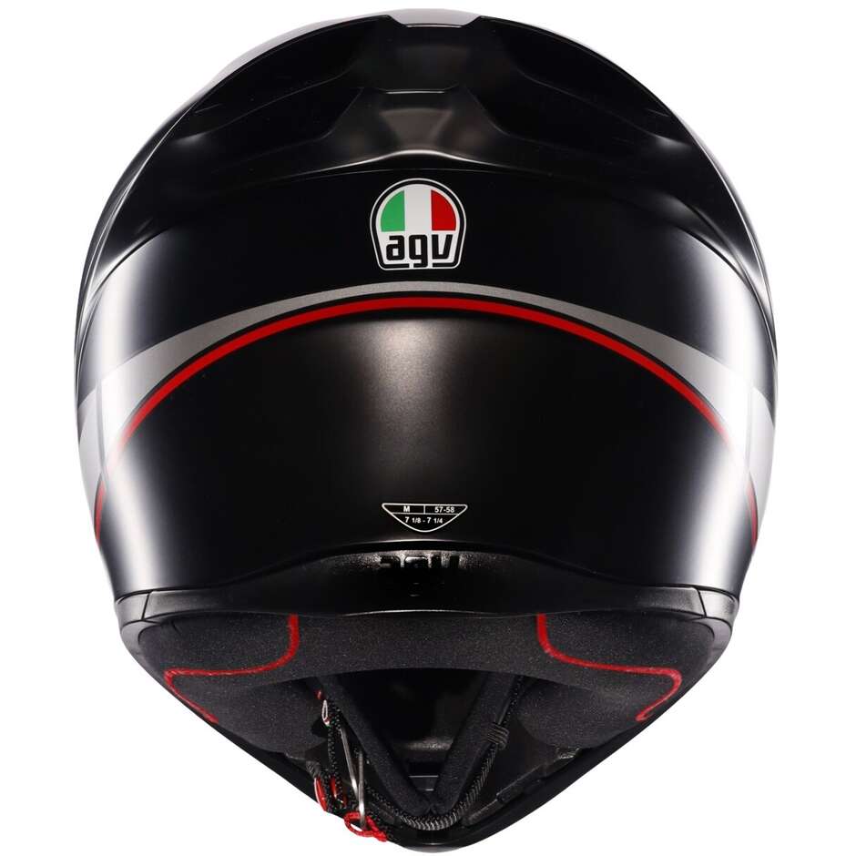 AGV K1 S LAP Integralhelm für Motorräder, Mattschwarz, Grau, Rot