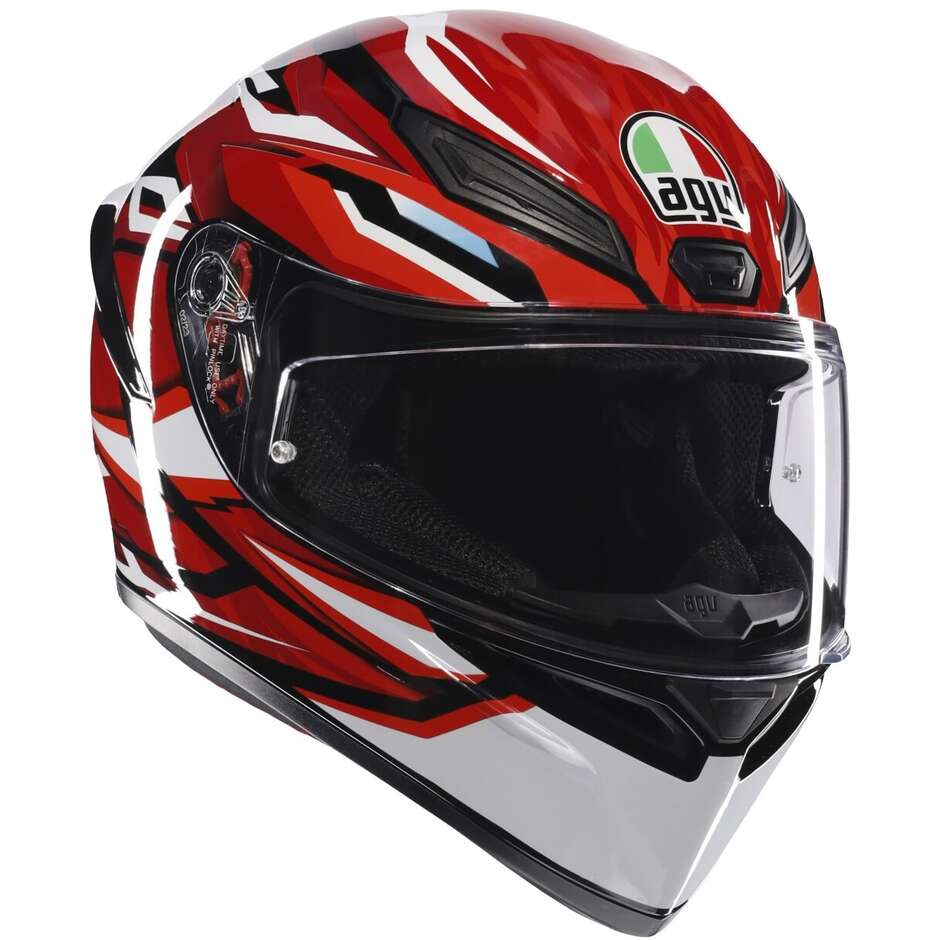AGV K1 S LION Full Face Motorcycle Helmet Black Red White