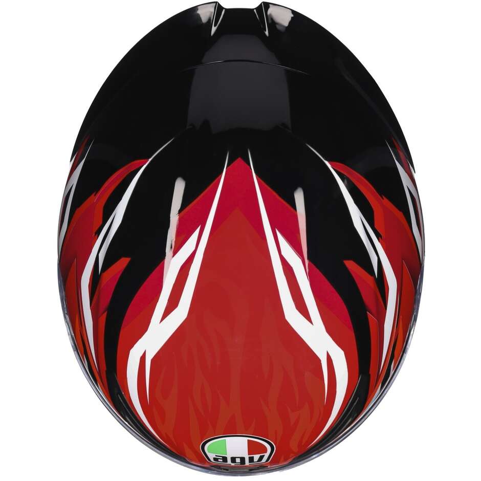 AGV K1 S LION Full Face Motorcycle Helmet Black Red White