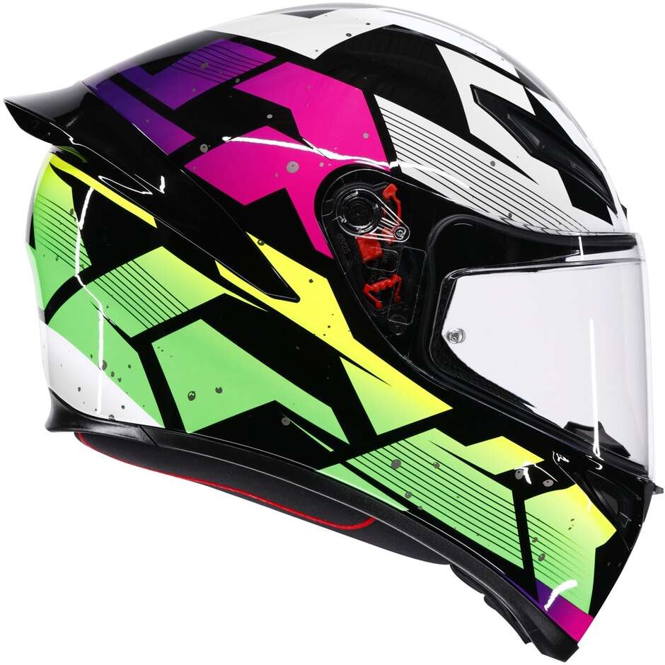 Agv K1 S PUNKPULSE Full Face Motorcycle Helmet Black Purple Lime