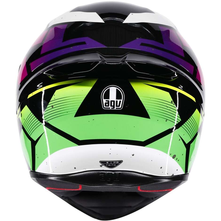 Agv K1 S PUNKPULSE Full Face Motorcycle Helmet Black Purple Lime