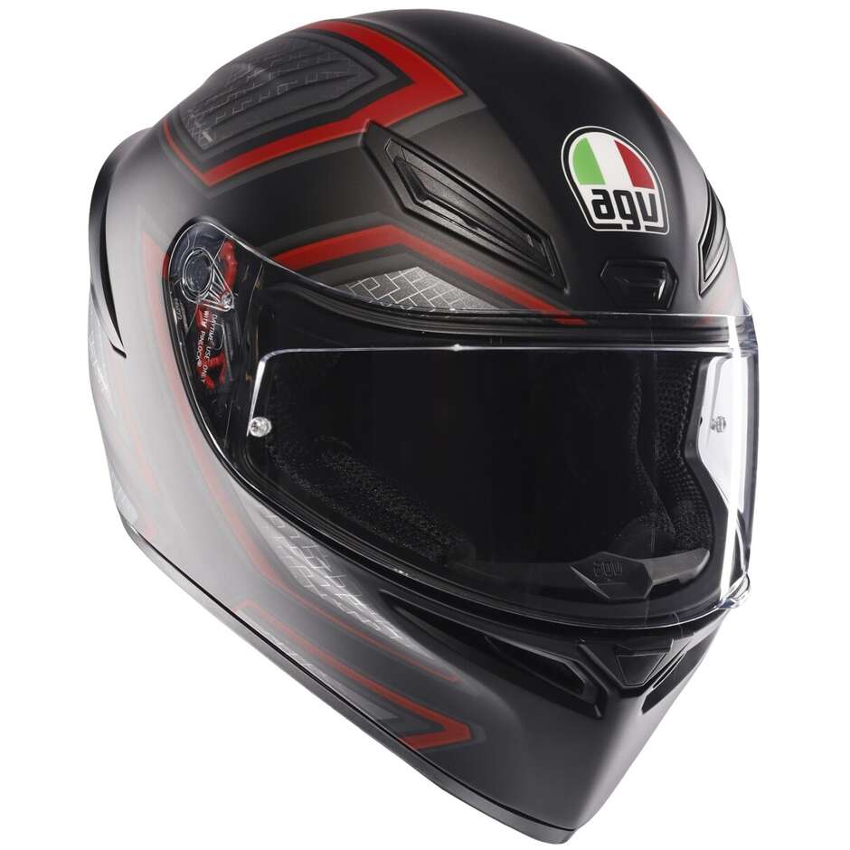 AGV K1 S SLING Integral-Motorradhelm Mattschwarz Rot