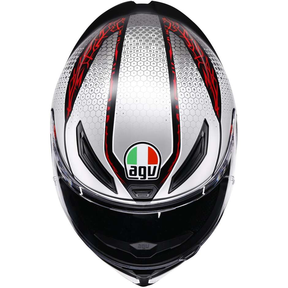 AGV K1 S SPEEDARMOR Integralhelm für Motorräder, Mattschwarz, Grau, Rot