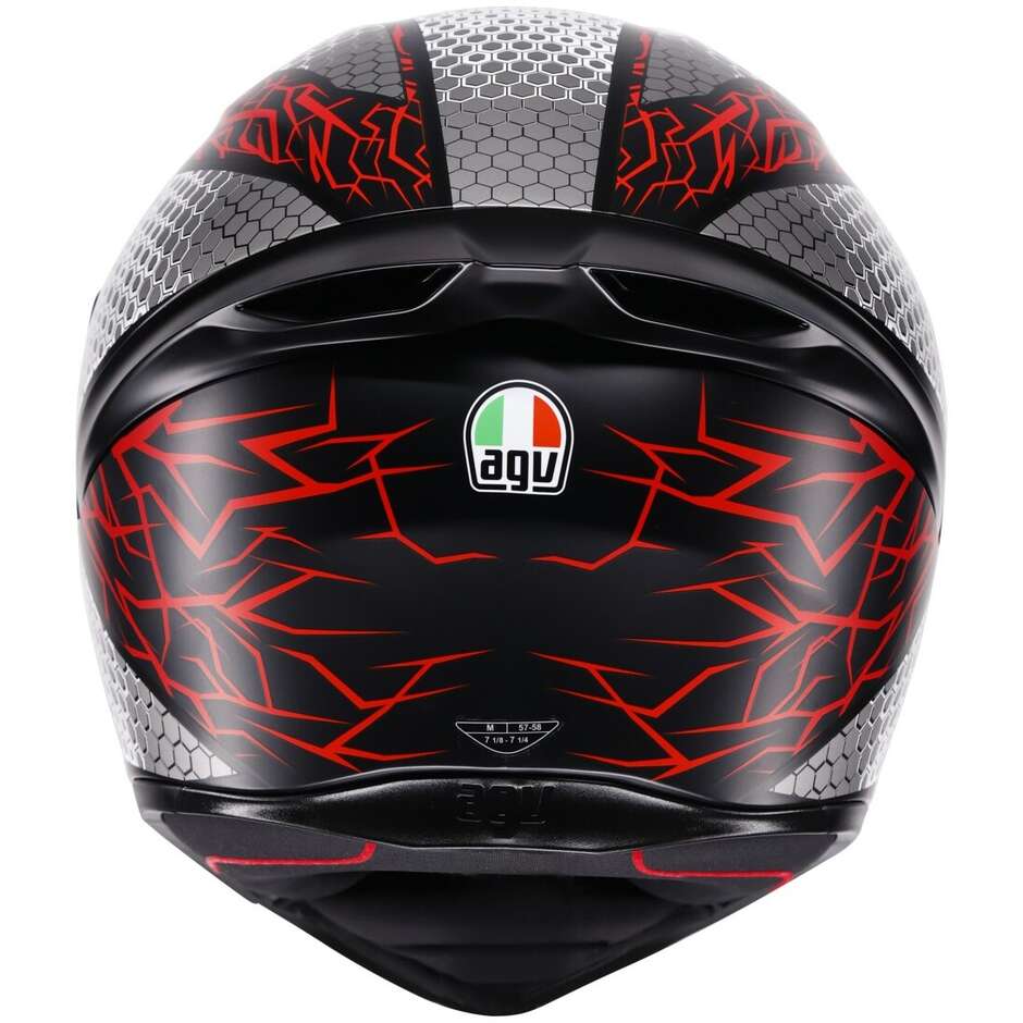 AGV K1 S SPEEDARMOR Integralhelm für Motorräder, Mattschwarz, Grau, Rot