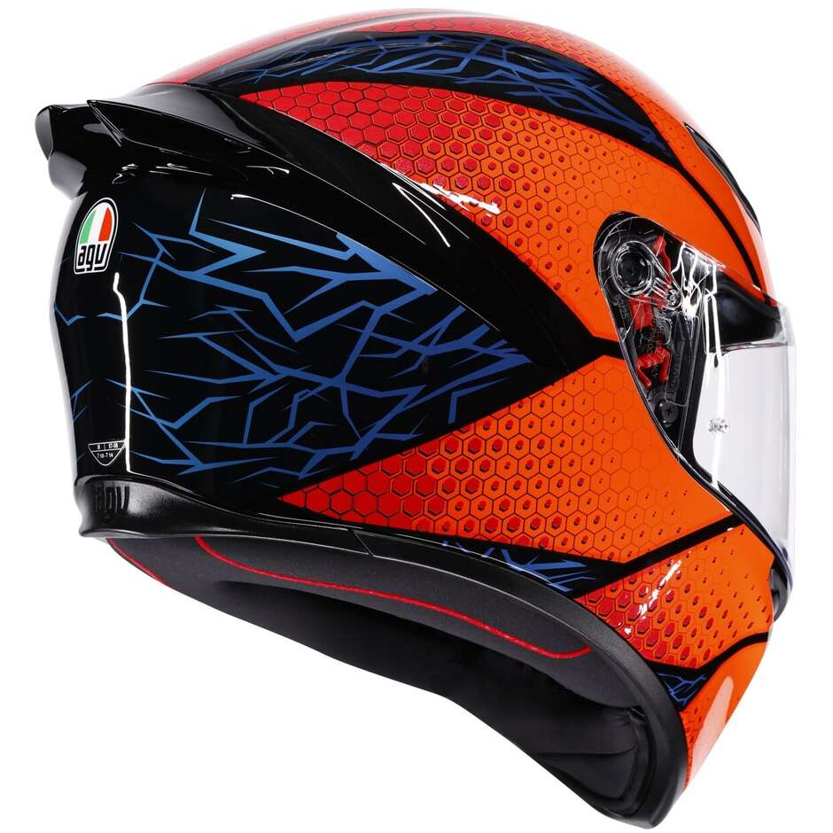 AGV K1 S SPEEDARMOR Integralhelm für Motorräder, Schwarz, Orange, Blau