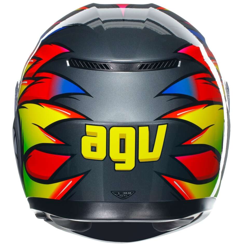 Agv K3 BIRDY 2.0 Integral Motorcycle Helmet Gray Yellow Red