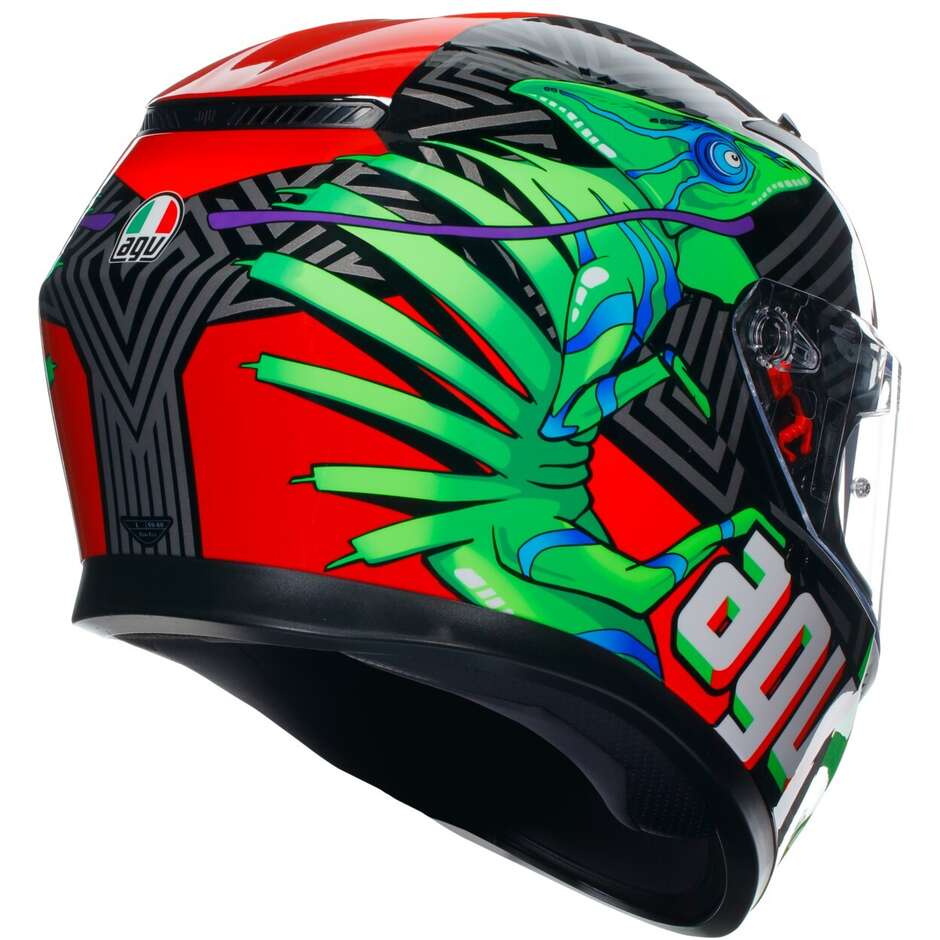 Agv K3 KAMALEON Integral Motorcycle Helmet Black Red Green