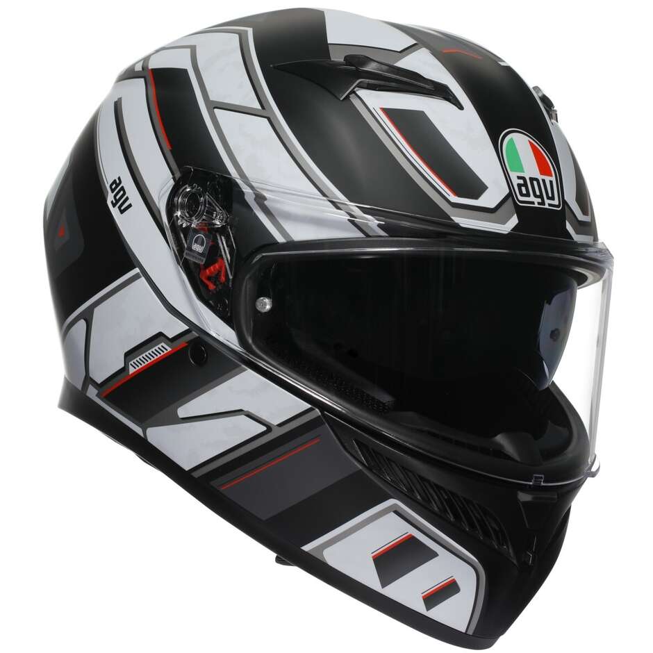 Agv K3 RIVIA Full Face Motorcycle Helmet Matt Black White