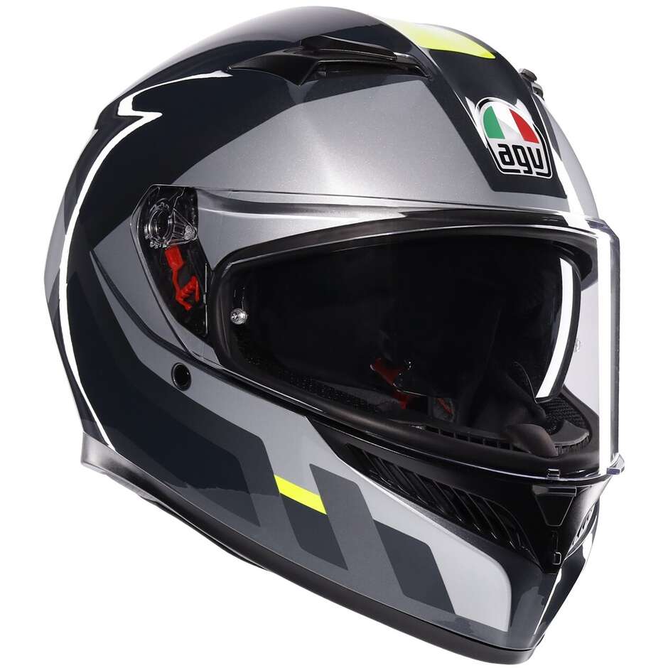 AGV K3 SHADE Full Face Motorcycle Helmet Gray Fluo Yellow