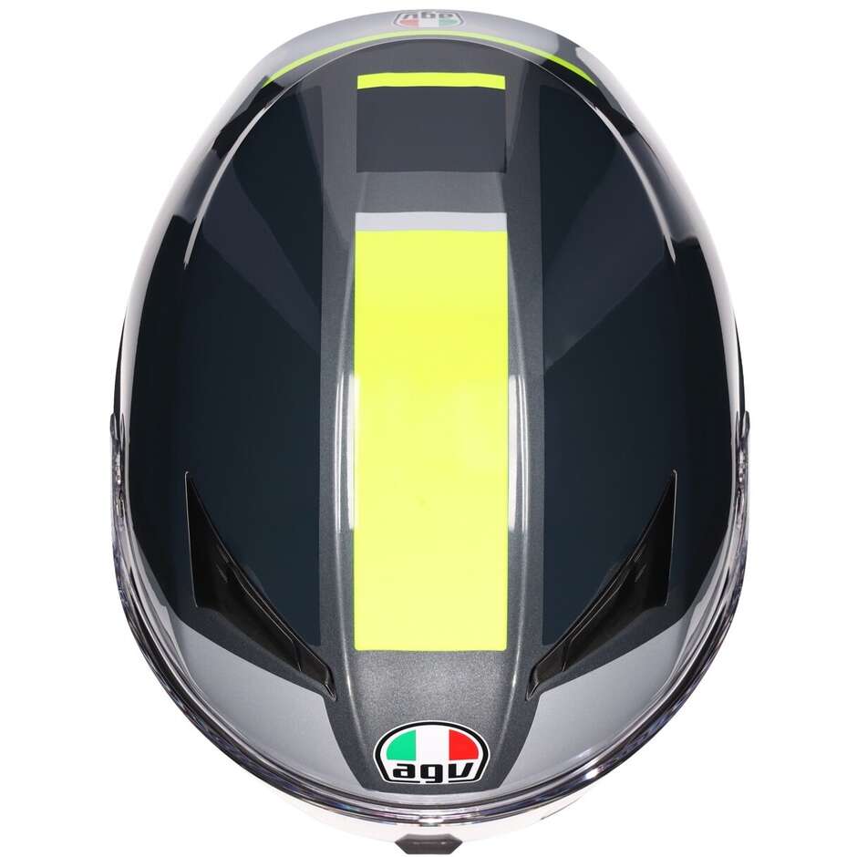 AGV K3 SHADE Full Face Motorcycle Helmet Gray Fluo Yellow