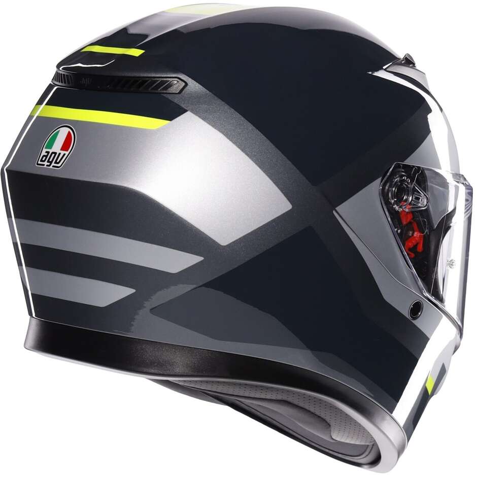 AGV K3 SHADE Full Face Motorcycle Helmet Gray Fluo Yellow