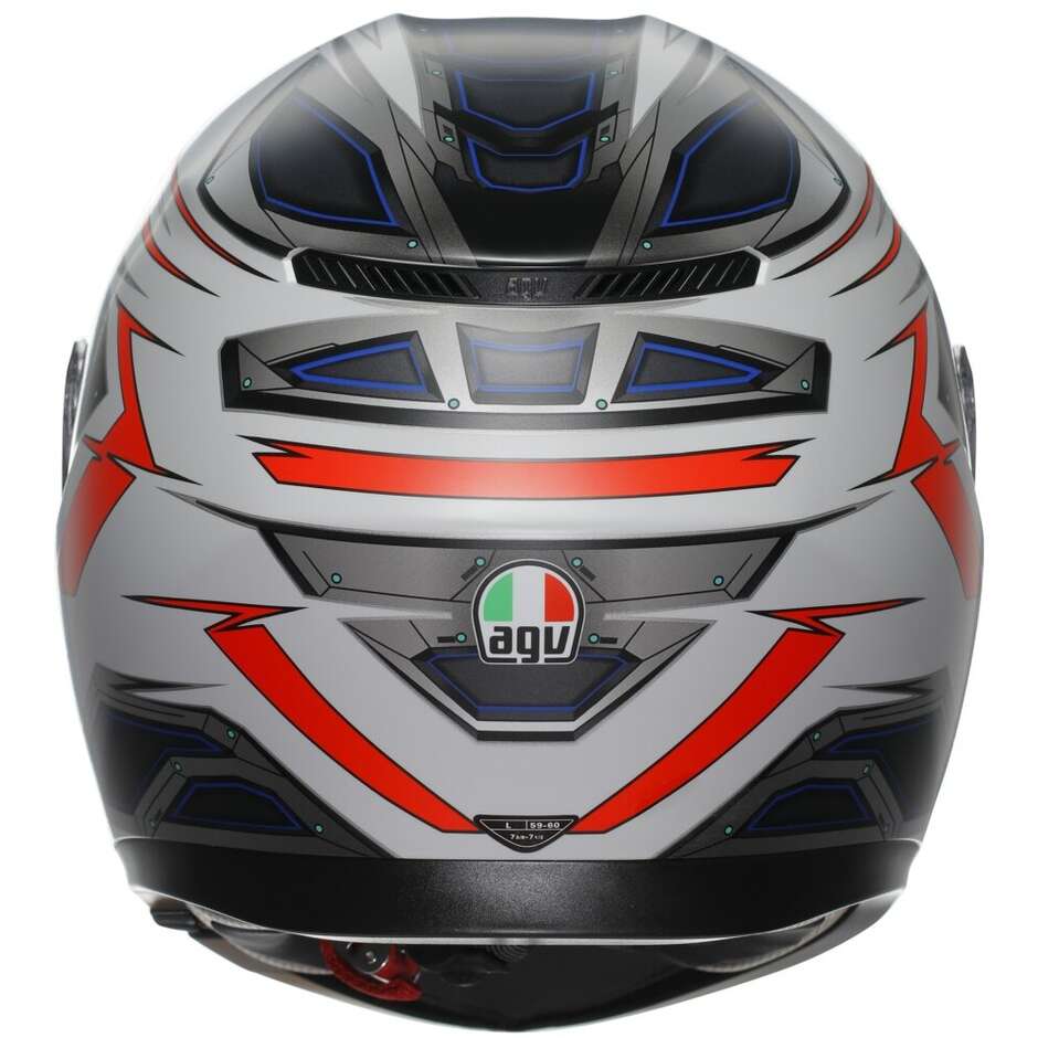 Agv K3 SPACE Full Face Motorcycle Helmet Matt White Red Fluorescent