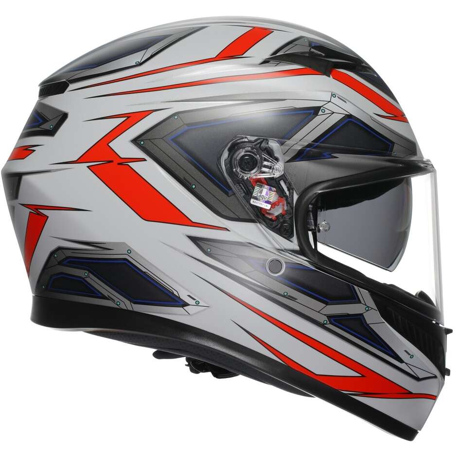 Agv K3 SPACE Integralhelm Motorrad Matt Weiß Rot Fluoreszierend