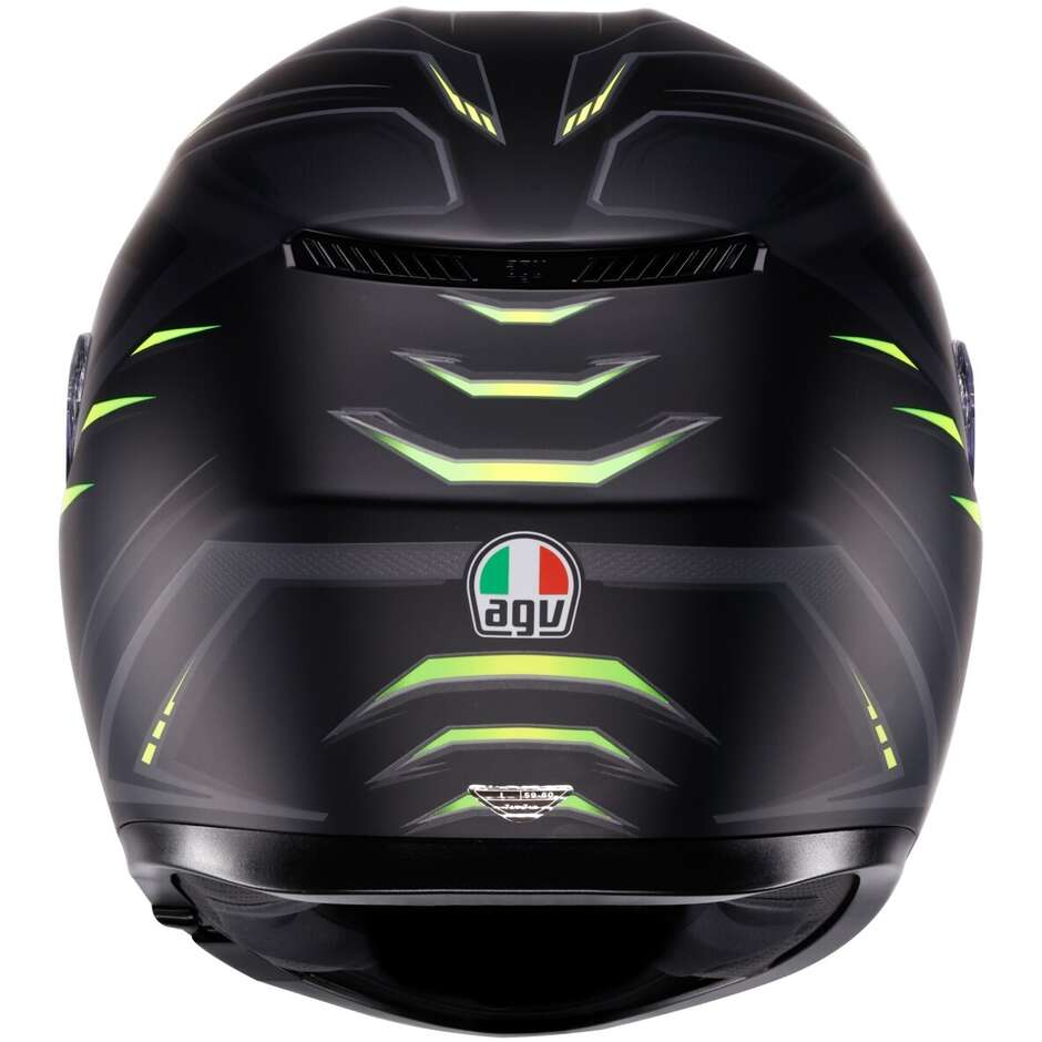 Agv K3 SYTH Full Face Motorcycle Helmet Matte Black Fluorescent Yellow