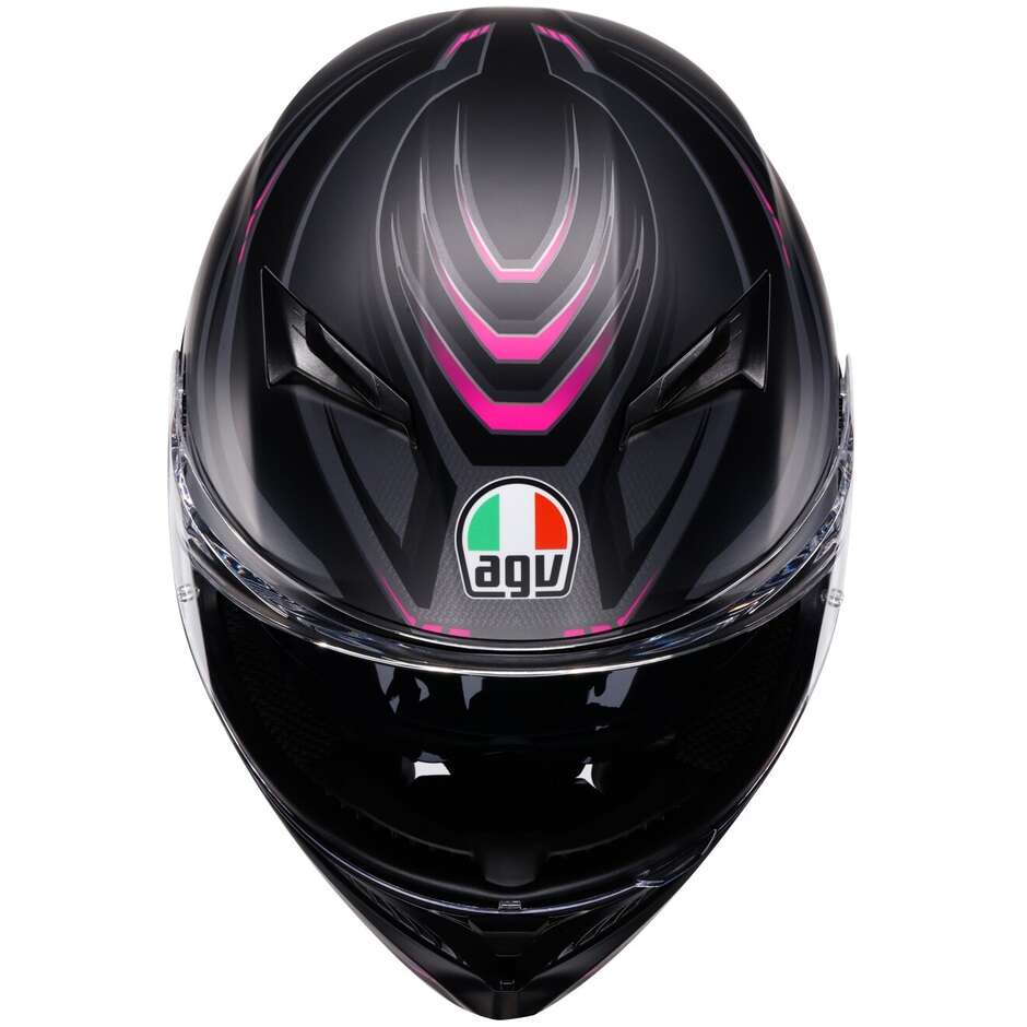 Agv K3 SYTH Integralhelm für Motorräder, matt schwarz/fluoreszierend gelb