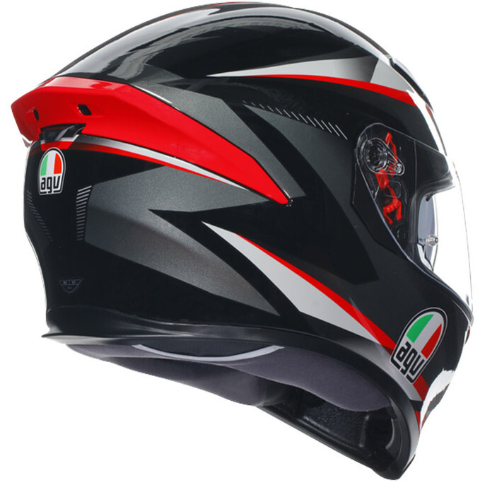 Agv K5 S PLASMA Integral Motorcycle Helmet Black Gray Red