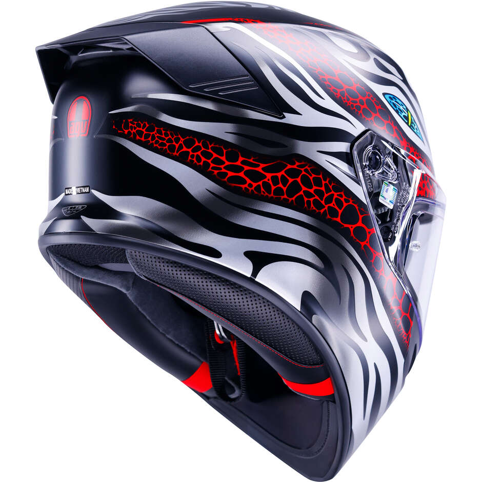 AGV K5 VIVERNA Full Face Motorcycle Helmet Matte Black Grey Red