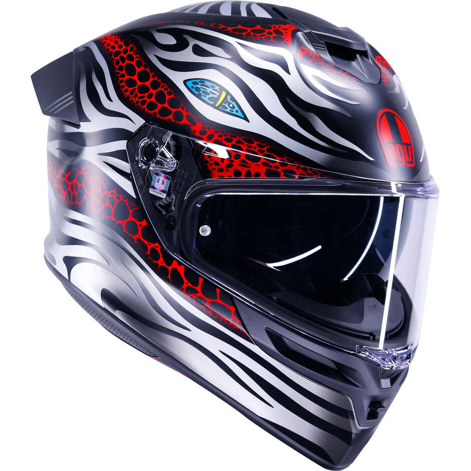AGV K5 VIVERNA Integralhelm für Motorräder, Mattschwarz, Grau, Rot