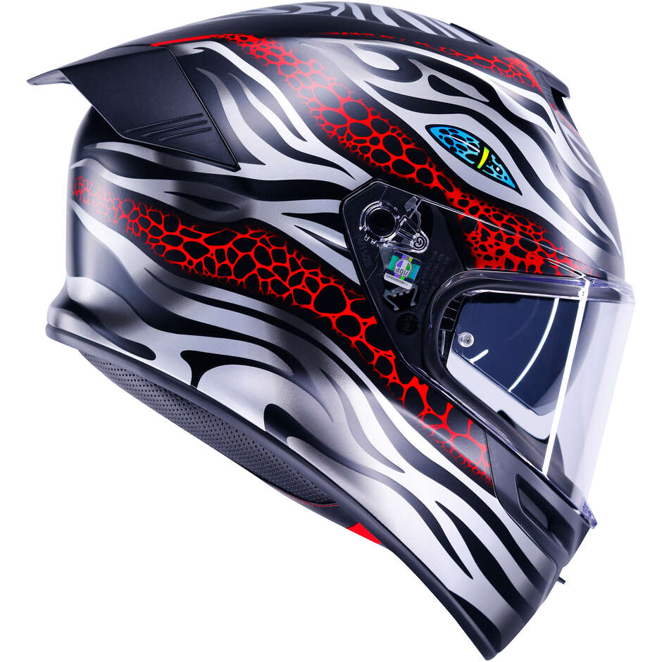 AGV K5 VIVERNA Integralhelm für Motorräder, Mattschwarz, Grau, Rot