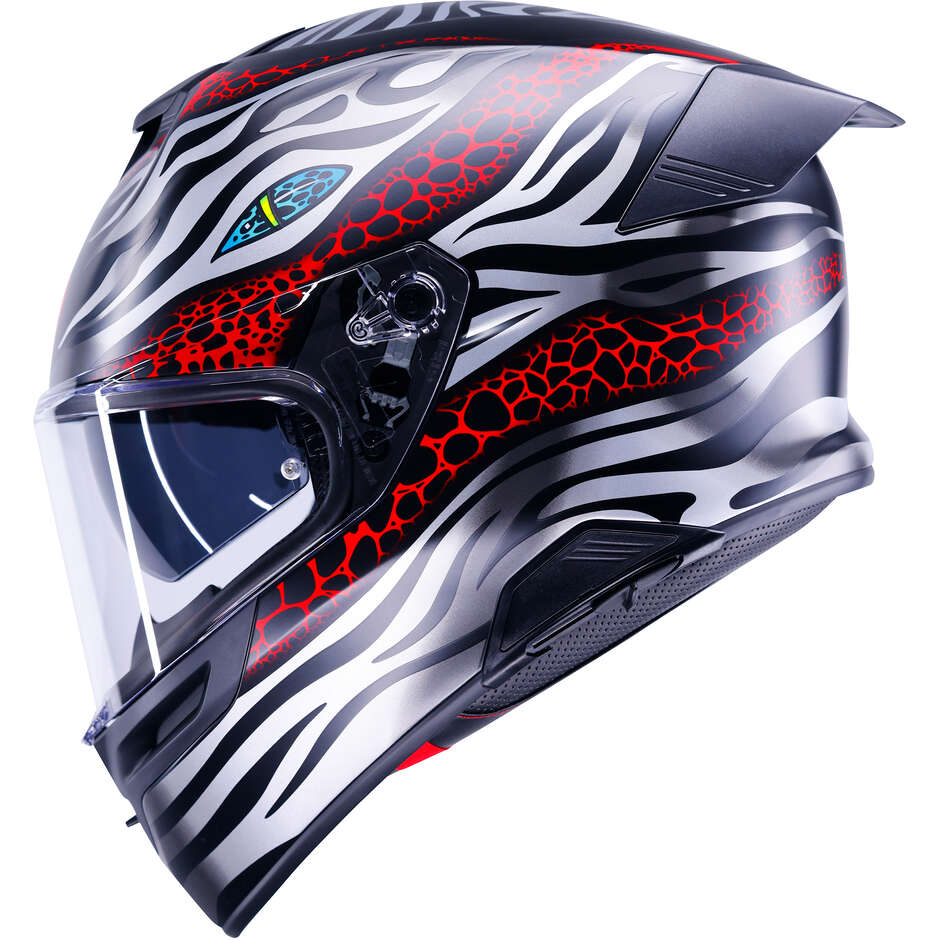 AGV K5 VIVERNA Integralhelm für Motorräder, Mattschwarz, Grau, Rot