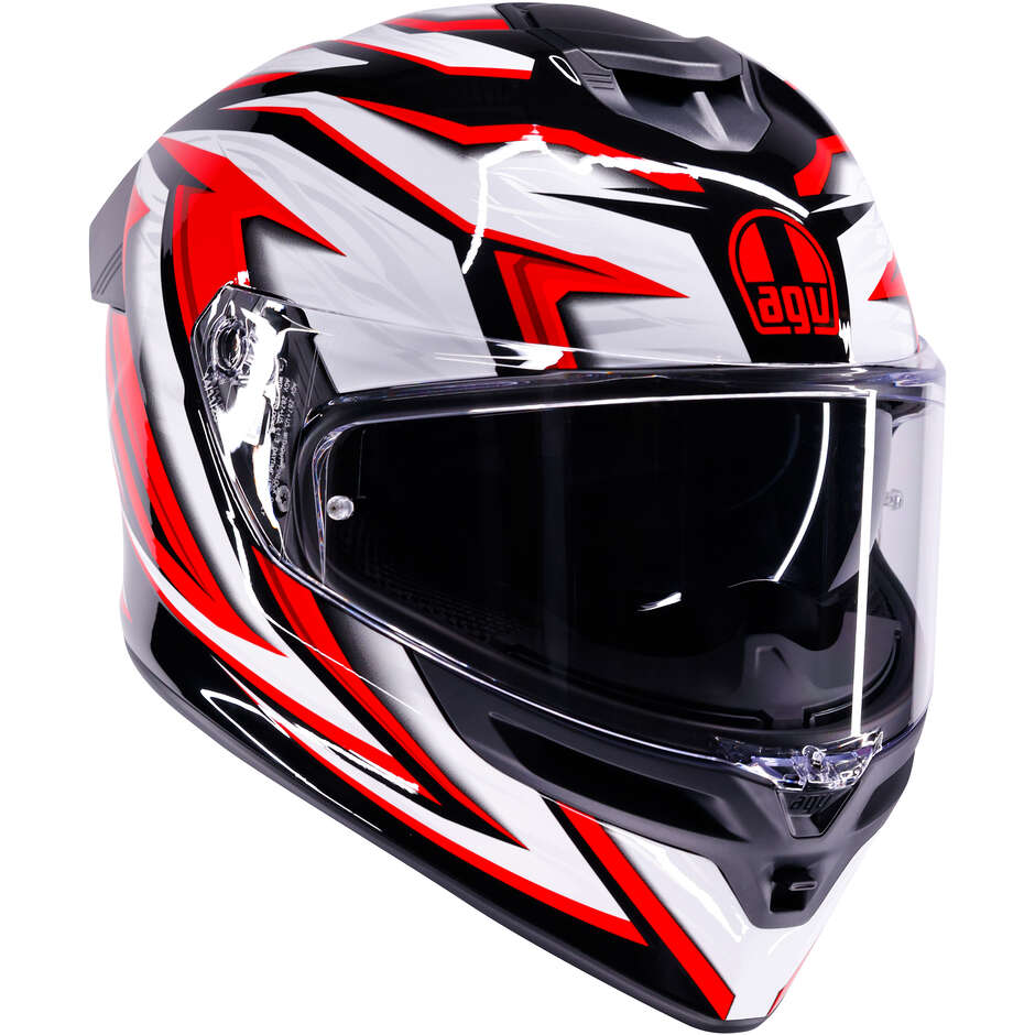 AGV K5 ZENITHAR Full Face Motorcycle Helmet Black White Red