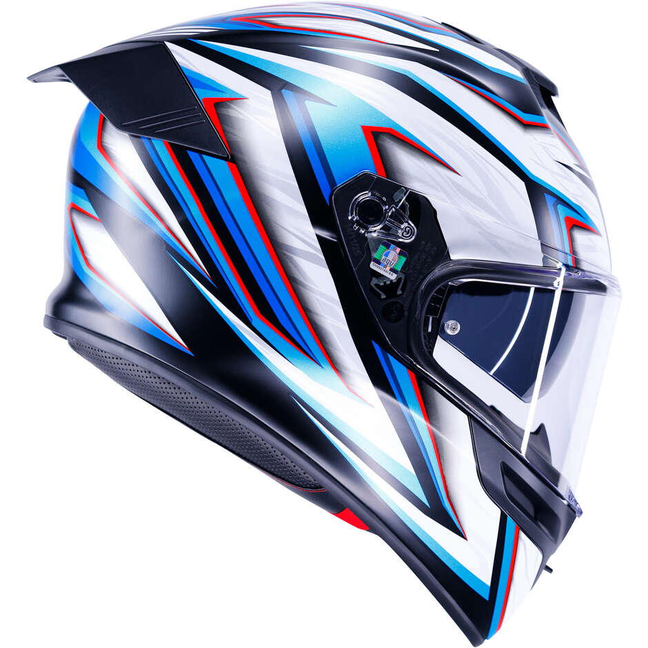 AGV K5 ZENITHAR Integralhelm für Motorräder, Mattschwarz, Weiß, Blau