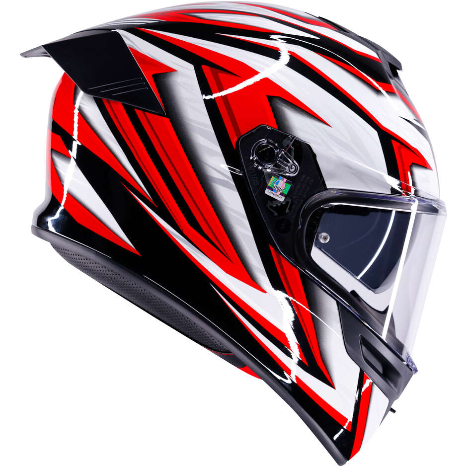 AGV K5 ZENITHAR Integralhelm für Motorräder, Schwarz, Weiß, Rot