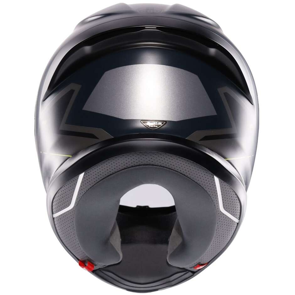 AGV K6 S ENHANCE Integralhelm für Motorräder, Mattgrau/Fluoreszierendes Gelb