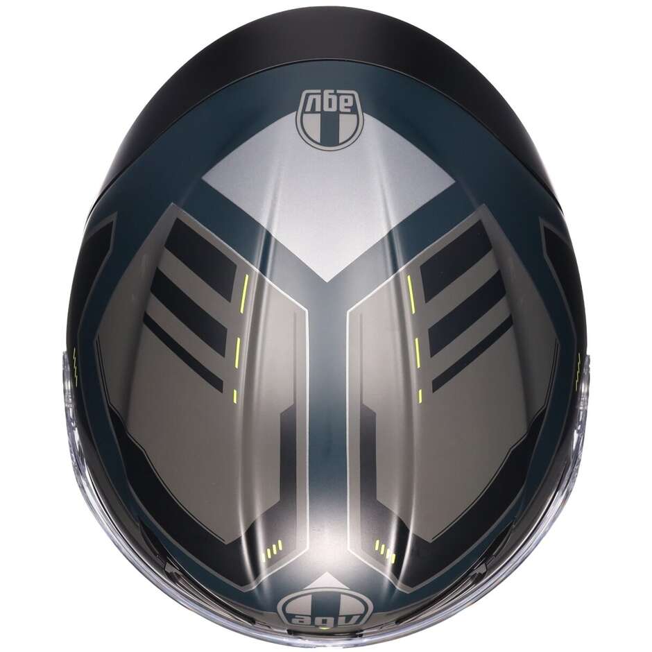 AGV K6 S ENHANCE Integralhelm für Motorräder, Mattgrau/Fluoreszierendes Gelb