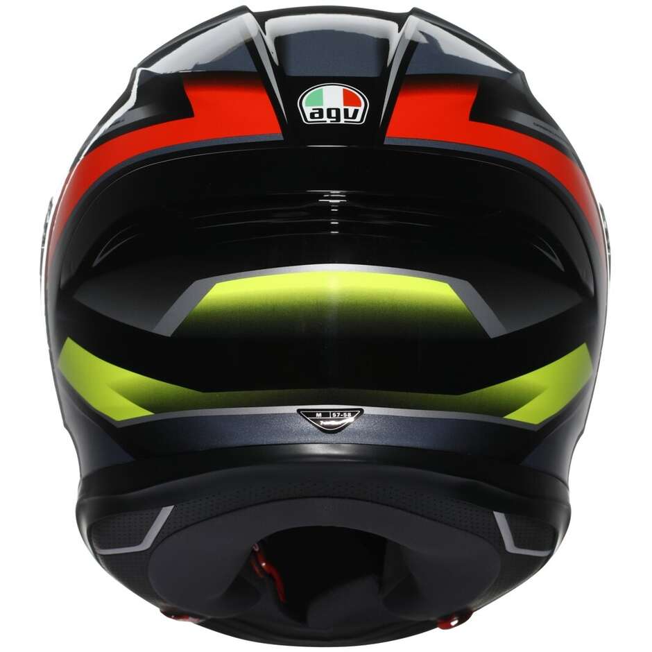 AGV K6 S ERAZER Full Face Touring Fiberglass Motorcycle Helmet Black Red Yellow Fluorescent