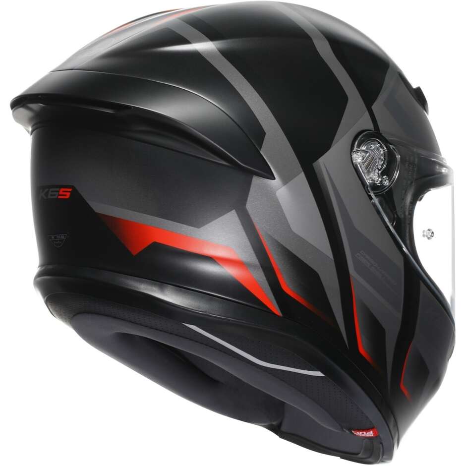 AGV K6 S KARVE Full Face Touring Fiberglass Motorcycle Helmet Matt Black Grey Red