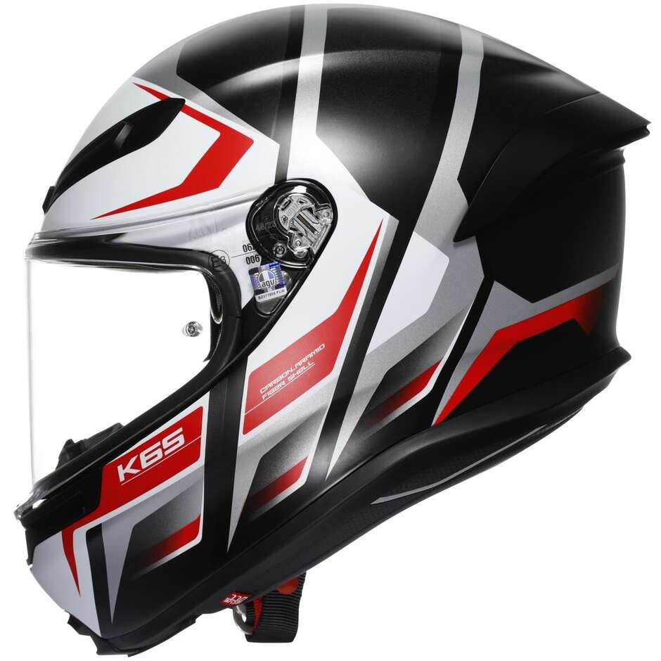 AGV K6 S KARVE Matt Black White Red Full Face Touring Fiber Motorcycle Helmet