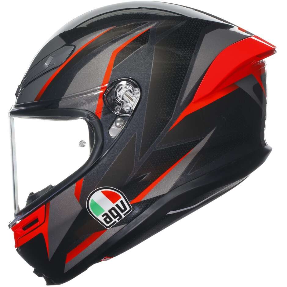 Agv K6 S SLASHCUT Touring Integral Motorcycle Helmet Black Gray Red