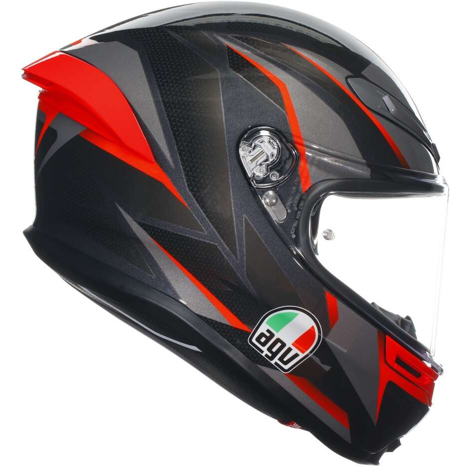 Agv K6 S SLASHCUT Touring Integral Motorcycle Helmet Black Gray Red