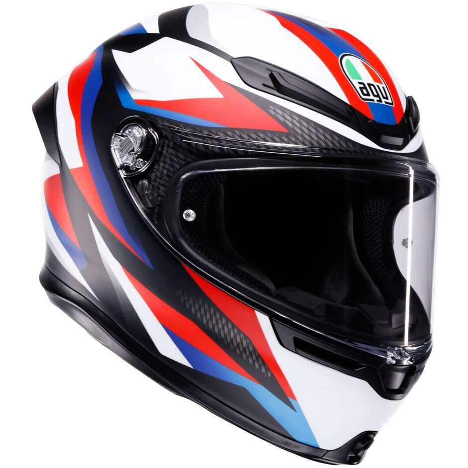 AGV K6 S TIMEWARP Full Face Motorcycle Helmet Matte Black Red Blue