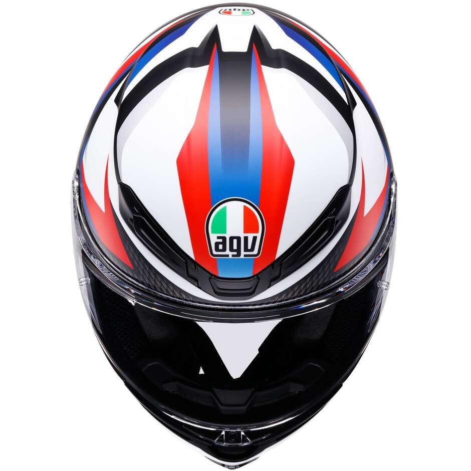 AGV K6 S TIMEWARP Full Face Motorcycle Helmet Matte Black Red Blue