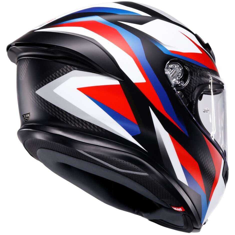 AGV K6 S TIMEWARP Full Face Motorcycle Helmet Matte Black Red Blue