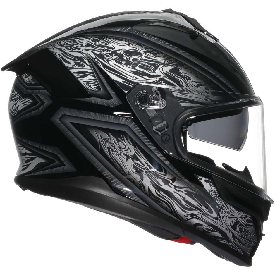 Agv K7 DAMASCUS Integralhelm Motorrad Schwarz Silber