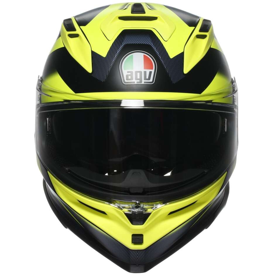 Agv K7 GLIMPSE Integralhelm Motorrad Matt Schwarz Fluoreszierend Gelb