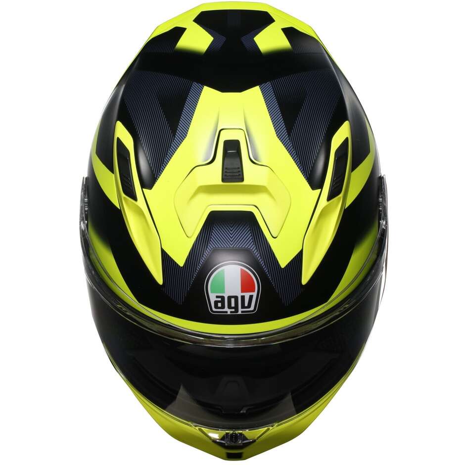 Agv K7 GLIMPSE Integralhelm Motorrad Matt Schwarz Fluoreszierend Gelb