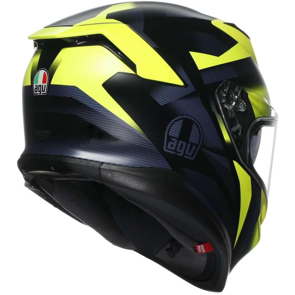 Agv K7 GLIMPSE Integralhelm Motorrad Matt Schwarz Fluoreszierend Gelb