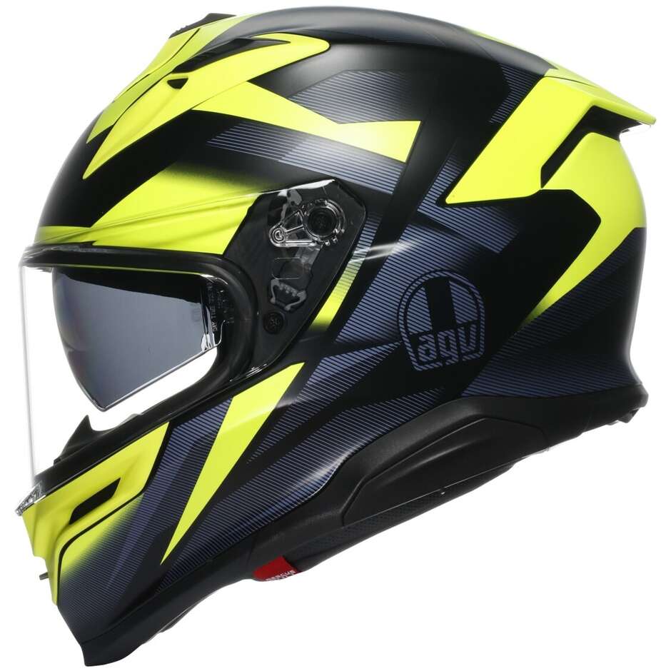 Agv K7 GLIMPSE Integralhelm Motorrad Matt Schwarz Fluoreszierend Gelb