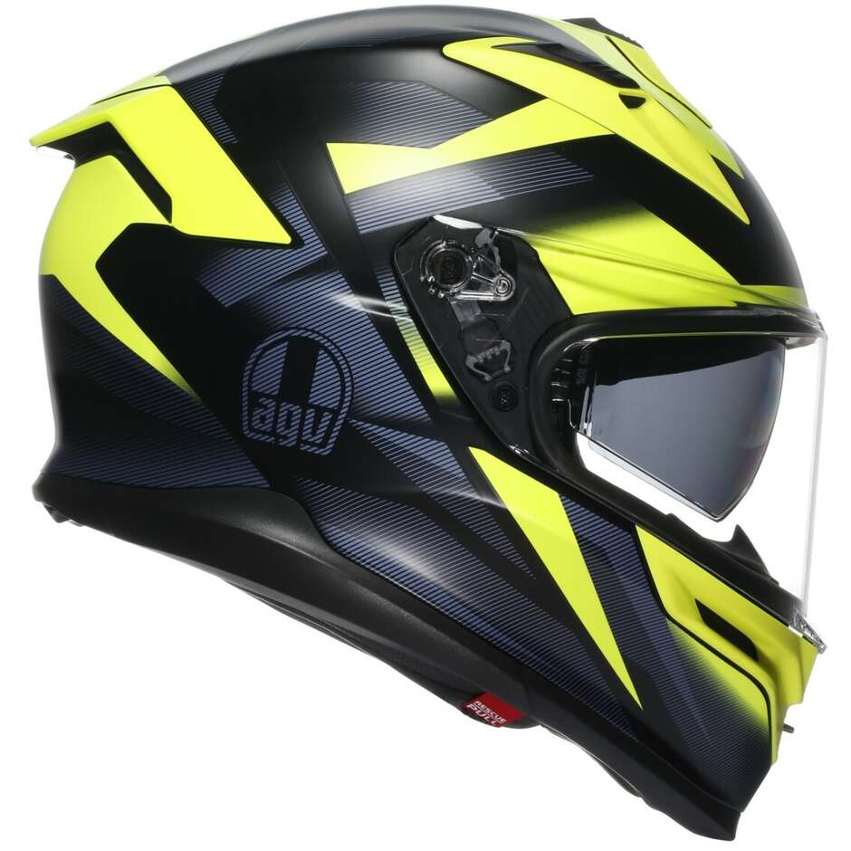 Agv K7 GLIMPSE Integralhelm Motorrad Matt Schwarz Fluoreszierend Gelb