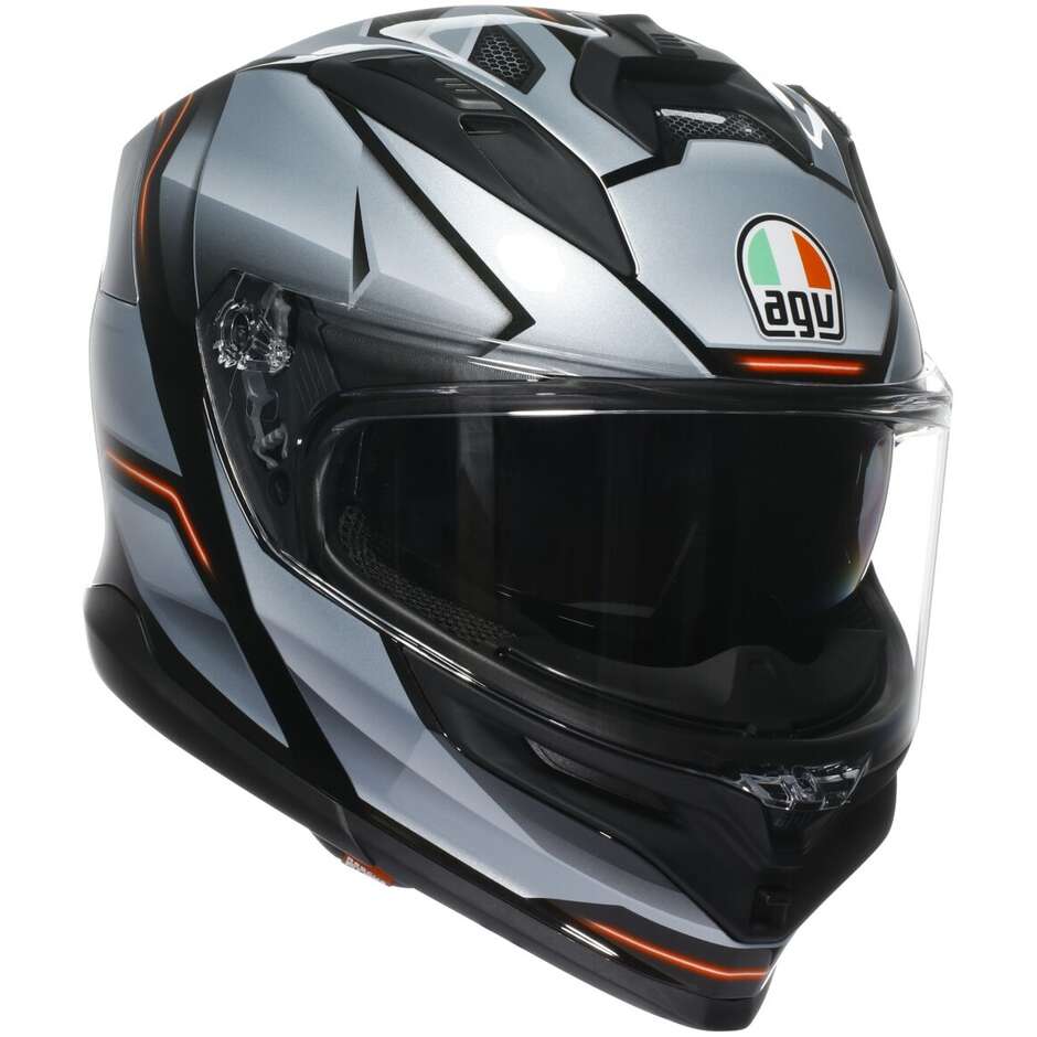 AGV K7 JAEGER Integralhelm Motorradhelm Schwarz Silber